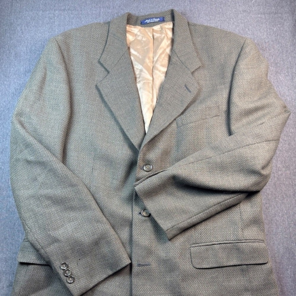 Brandini Le Collezioni Mens Pure New Wool Blazer Gray Brown Sport Coat 40R/42R‎